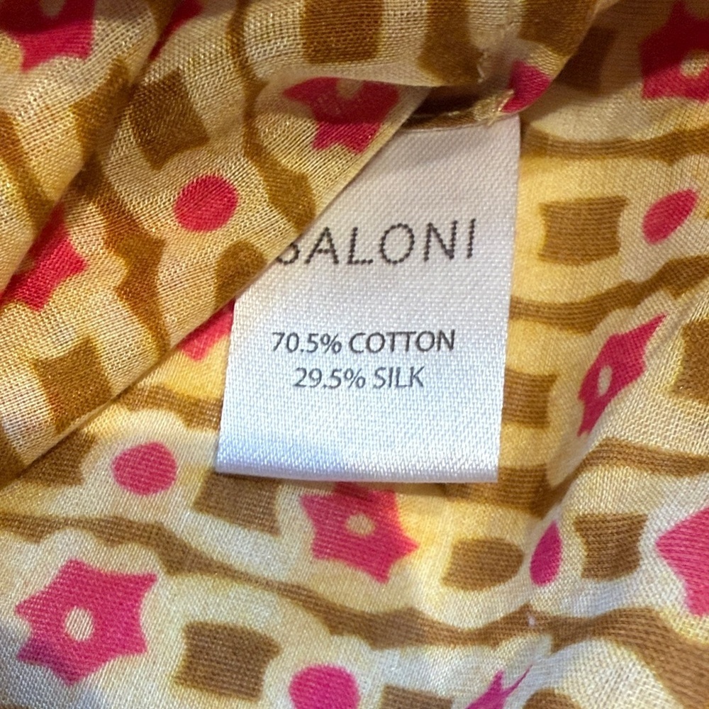 SALONI Bette Belted Silk Blend Voile Mini Dress, Daisy Trail, Size 2 - Picture 12 of 14